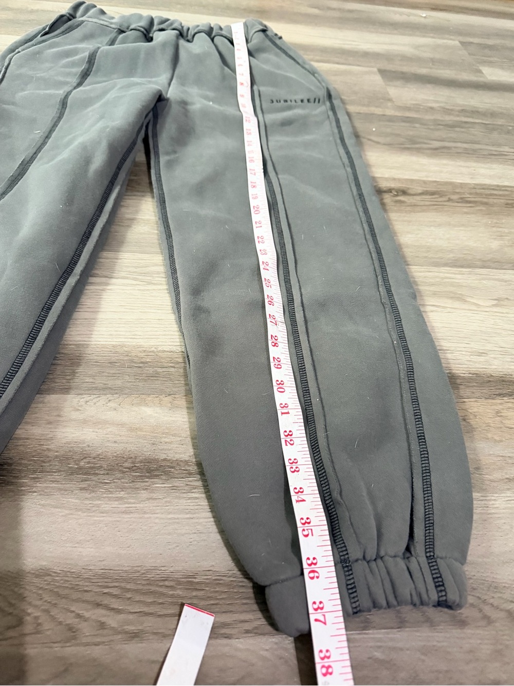 NEW Layere Jubilee Off Charcoal Inverted Stitching Sweatpants Gray Joggers Pants - Picture 14 of 16